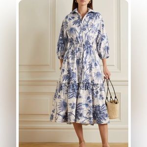 CARA CARA Hutton Dress - Jacobean Toile Navy Orig.$495 Small, worn once